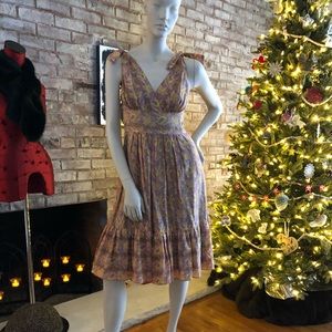 Silk midi dress.